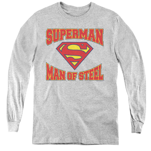 Superman Man of Steel Jersey Youth Long Sleeve T-Shirt