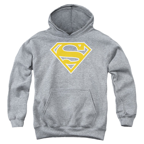 Superman Lt Orange & White Shield Youth Hoodie
