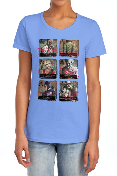 Batman Arkham Lineup Womens T-Shirt