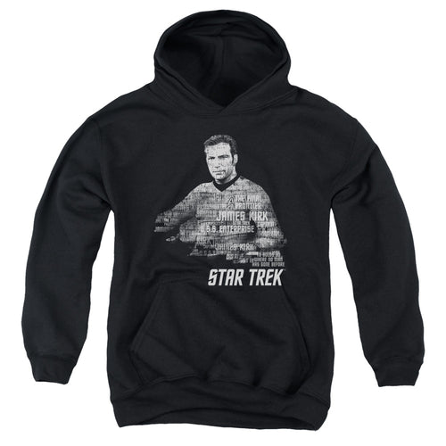 Star Trek Kirk Words Black Youth Hoodie