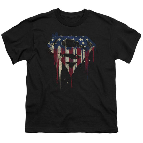 Superman Bleeding Shield Black Youth/Toddler T-Shirt