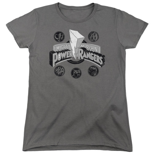 Mighty Morphin Power Rangers Power Coins Womens T-Shirt
