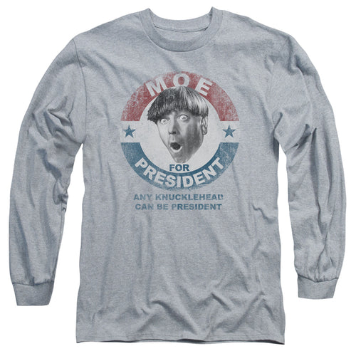 The Three Stooges Moe for President Long Sleeve T-Shirt