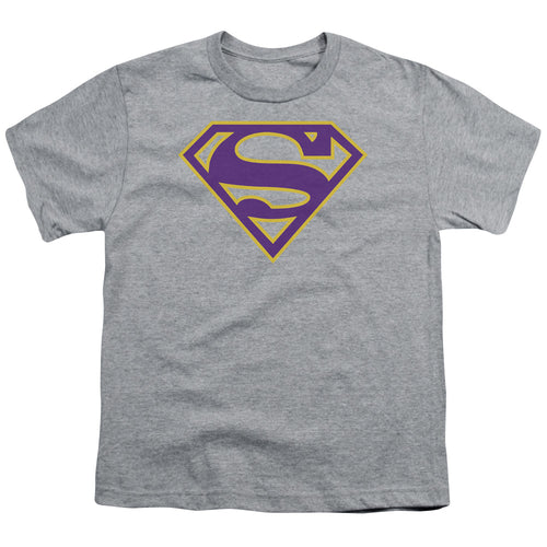 Superman Purple & Gold Shield Athletic Heather Youth/Toddler T-Shirt