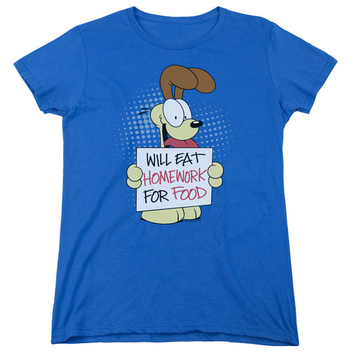 Garfield Will Eat Homework Womens T-Shirt