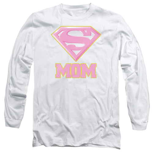 Superman Super Mom Pink Long Sleeve T-Shirt