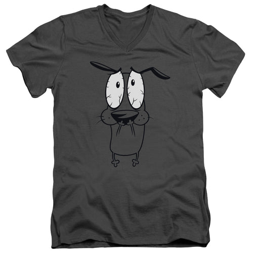 Courage the Cowardly Dog Scared V-Neck T-Shirt