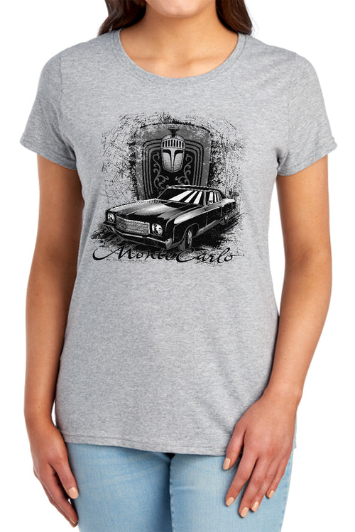 Chevy Monte Carlo Drawing Womens T-Shirt
