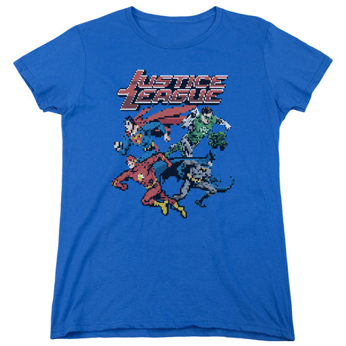 Justice League Pixel League Womens T-Shirt