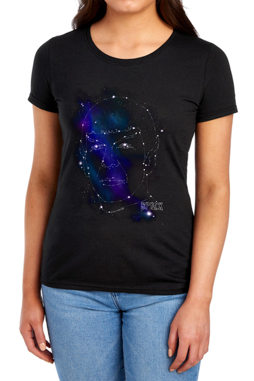 Star Trek Spock Constellations Womens T-Shirt