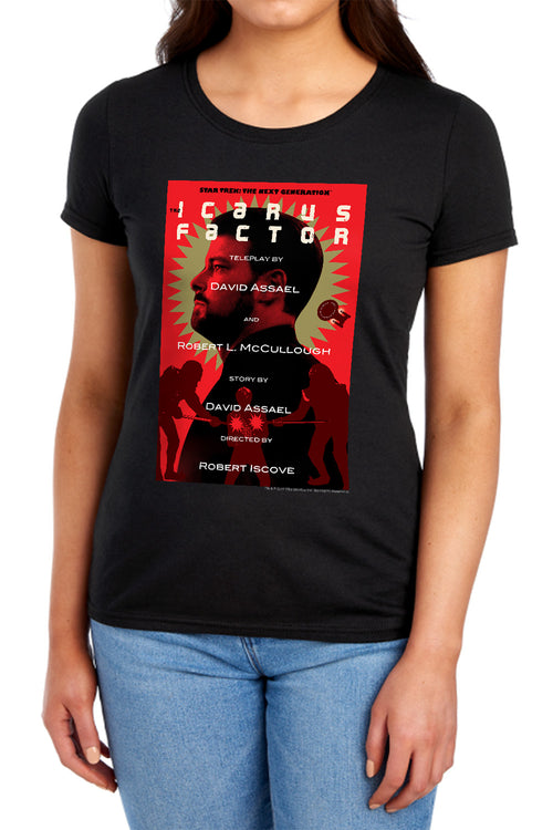 Star Trek The Icarus Factor Black Womens T-Shirt