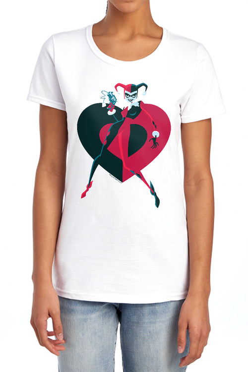 Batman Harely Heart Womens T-Shirt