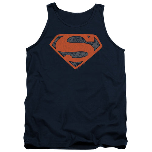Superman Vintage Shield Collage Navy Tank Top
