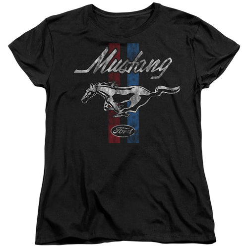 Ford Mustang Stripes Womens T-Shirt
