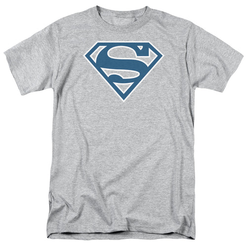 Superman Blue & White Shield Athletic Heather T-Shirt