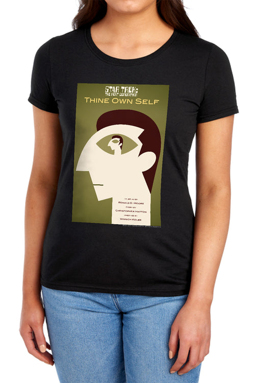 Star Trek Thine Own Self Black Womens T-Shirt