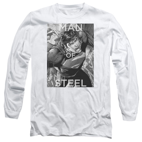 Superman Flight of Steel White Long Sleeve T-Shirt