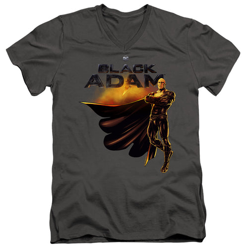 Black Adam Black Adam Logo With Character V-Neck T-Shirt