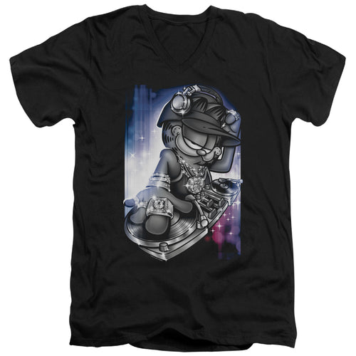 Garfield Dj Lazy V-Neck T-Shirt