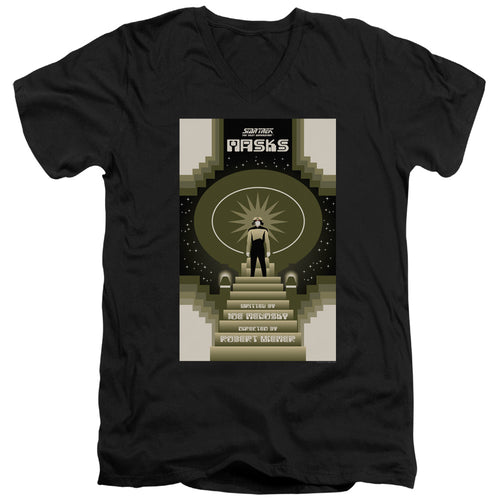 Star Trek Masks Black V-Neck T-Shirt