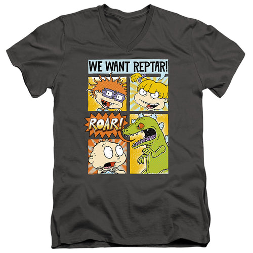 Rugrats We Want Reptar! Comic V-Neck T-Shirt