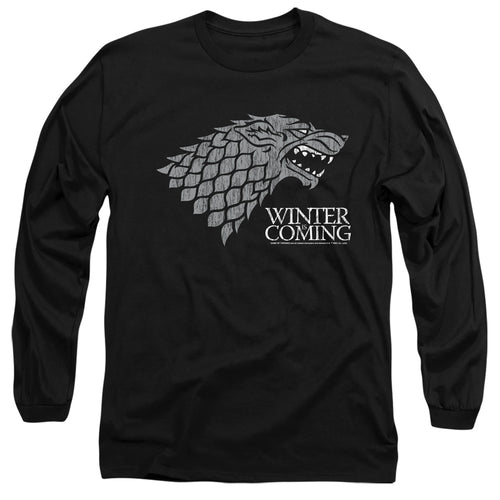 Game of Thrones Startk Winter Is Coming On Black Long Sleeve T-Shirt