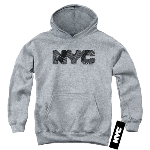 New York City Map Fill Youth Hoodie