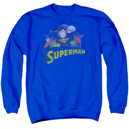 Justice League Superman Rough Distress Crewneck Sweatshirt
