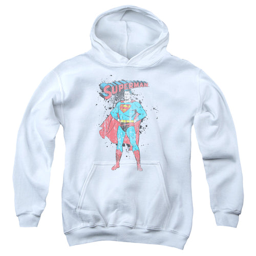 Superman Vintage Ink Splatter Youth Hoodie
