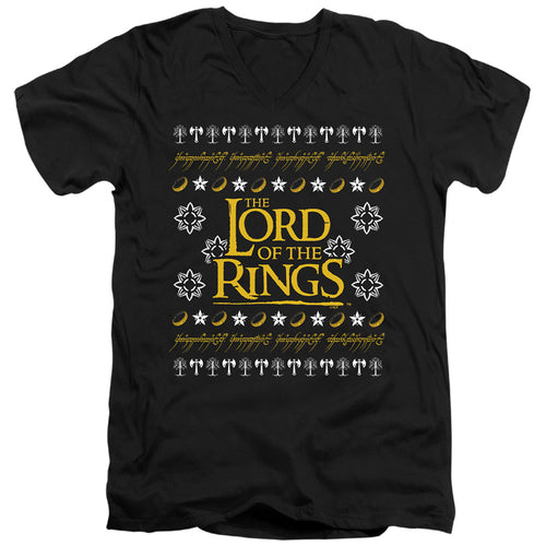 Lord of the Rings Ugly Christmas Logo V-Neck T-Shirt