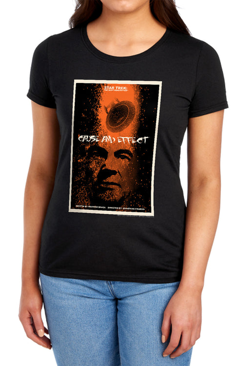 Star Trek Cause and Effect Black Womens T-Shirt