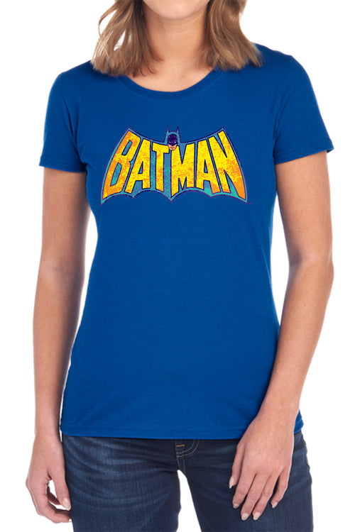 DC Comics Batman Neon Distress Logo Womens T-Shirt