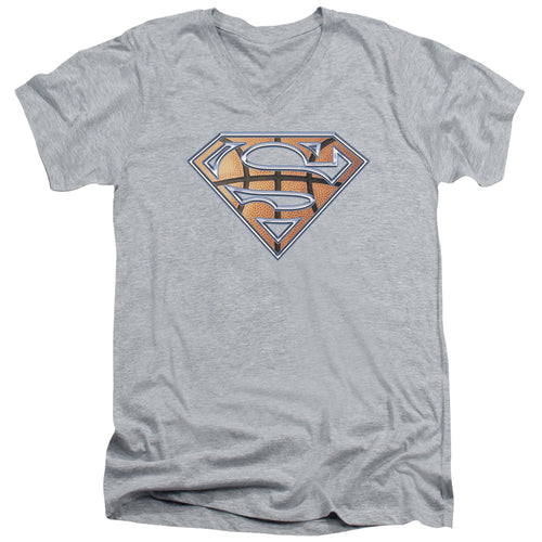 Superman Basketball Shield V-Neck T-Shirt