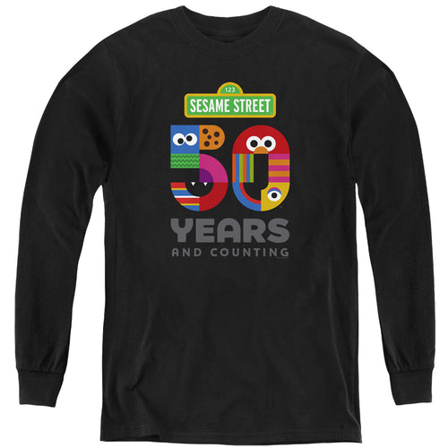 Sesame Street 50 Years Logo Youth Long Sleeve T-Shirt