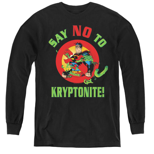 Superman Say No to Kryptonite Youth Long Sleeve T-Shirt