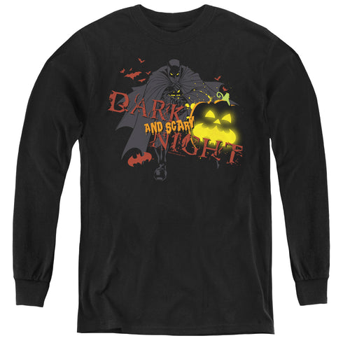 Batman Dark And Scary Night Youth Long Sleeve T-Shirt