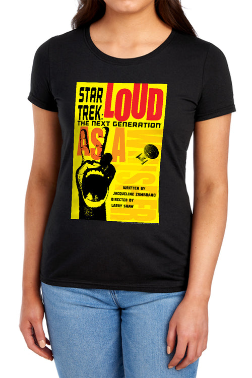 Star Trek Loud as a Whisper Black Womens T-Shirt