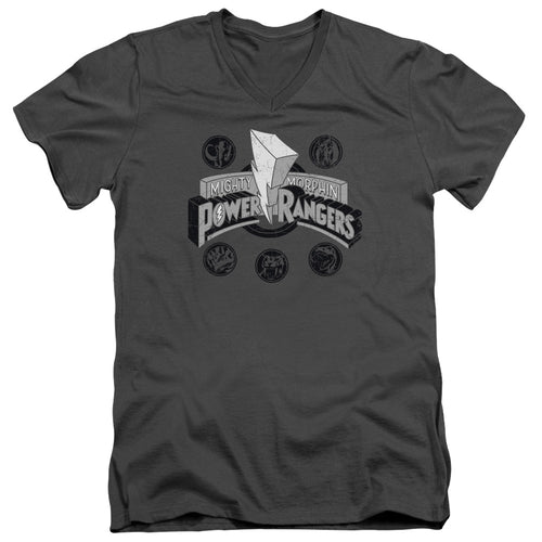 Mighty Morphin Power Rangers Power Coins V-Neck T-Shirt