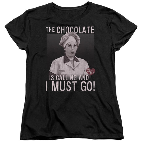 I Love Lucy Chocolate Calling Womens T-Shirt