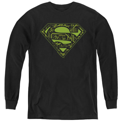 Superman Circuits Shield Youth Long Sleeve T-Shirt