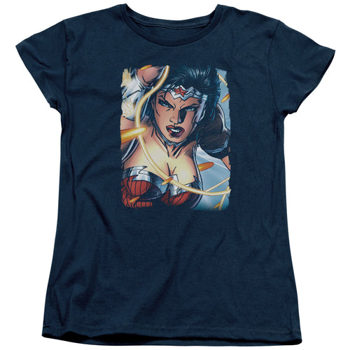 Justice League Scowl Womens T-Shirt