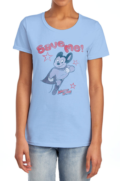 Mighty Mouse Save Me Womens T-Shirt