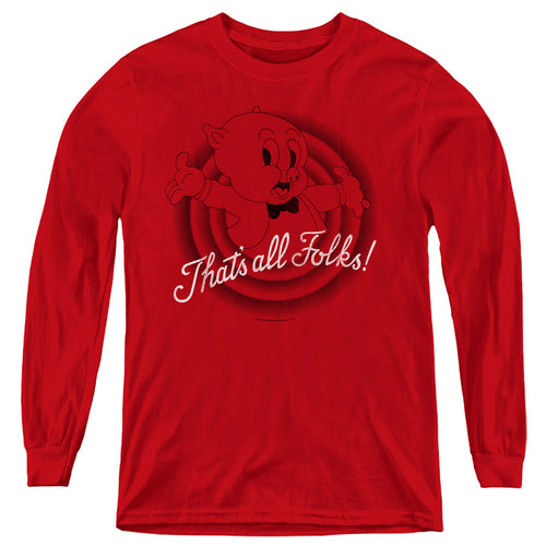 Looney Tunes Thats All Folks Youth Long Sleeve T-Shirt