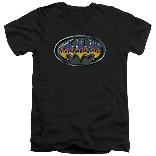 Batman Hot Rod Shield V-Neck T-Shirt