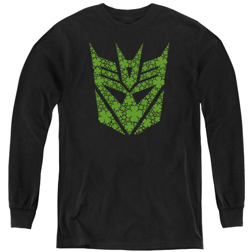 Transformers ST. Patrick's Day Decepticon Shamrock Youth Long Sleeve T-Shirt