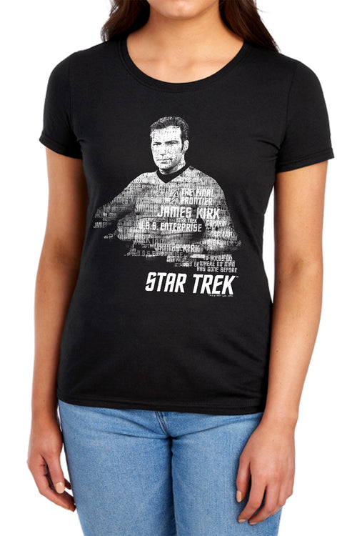 Star Trek Kirk Words Black Womens T-Shirt