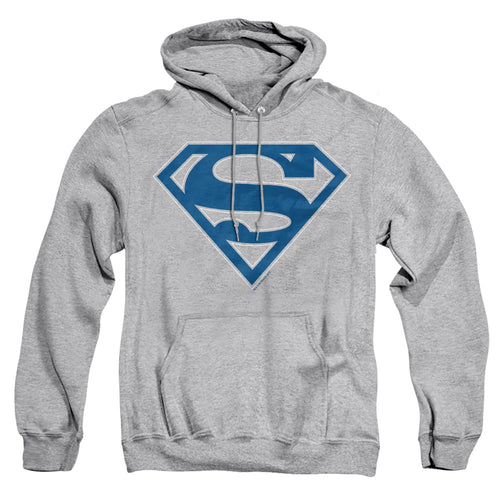 Superman Blue & White Shield Athletic Heather Pullover Hoodie