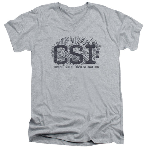 CSI Distressed Logo V-Neck T-Shirt
