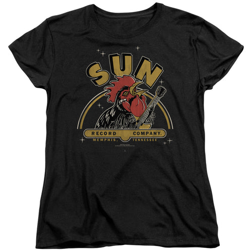 Sun Records Rocking Rooster Womens T-Shirt