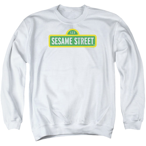 Sesame Street Logo White Crewneck Sweatshirt